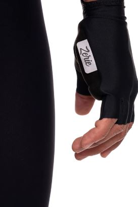 Guantes Lycra Dedo Corto Negro